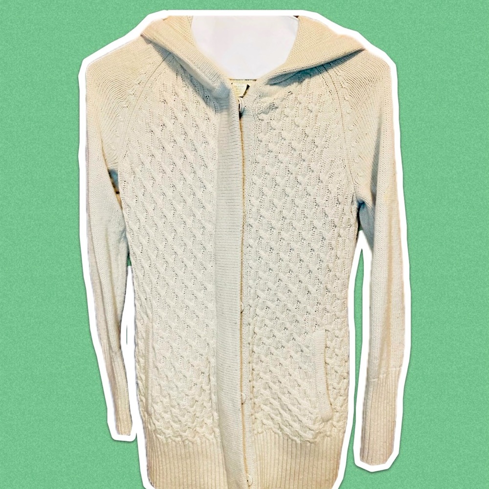 Telluride Clothing Company; Women’s X-Small, Cream, Hooded Knit Sweater